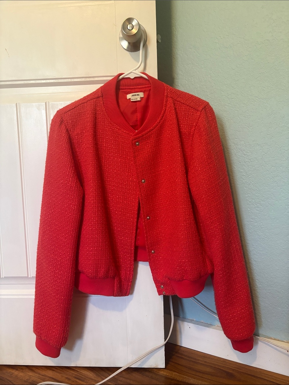 Jason Wu Hot Pink Bouclé Bomber Jacket